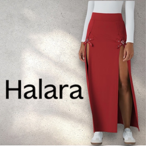 Halara High Waisted Decorative Buckle Maxi Skirt - NWT Size Small - Picture 1 of 7